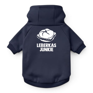 Hunde-Hoodie "Leberkasjunkie" navy