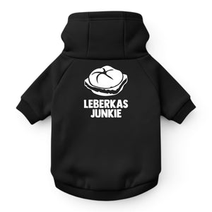 Hunde-Hoodie "Leberkasjunkie" schwarz
