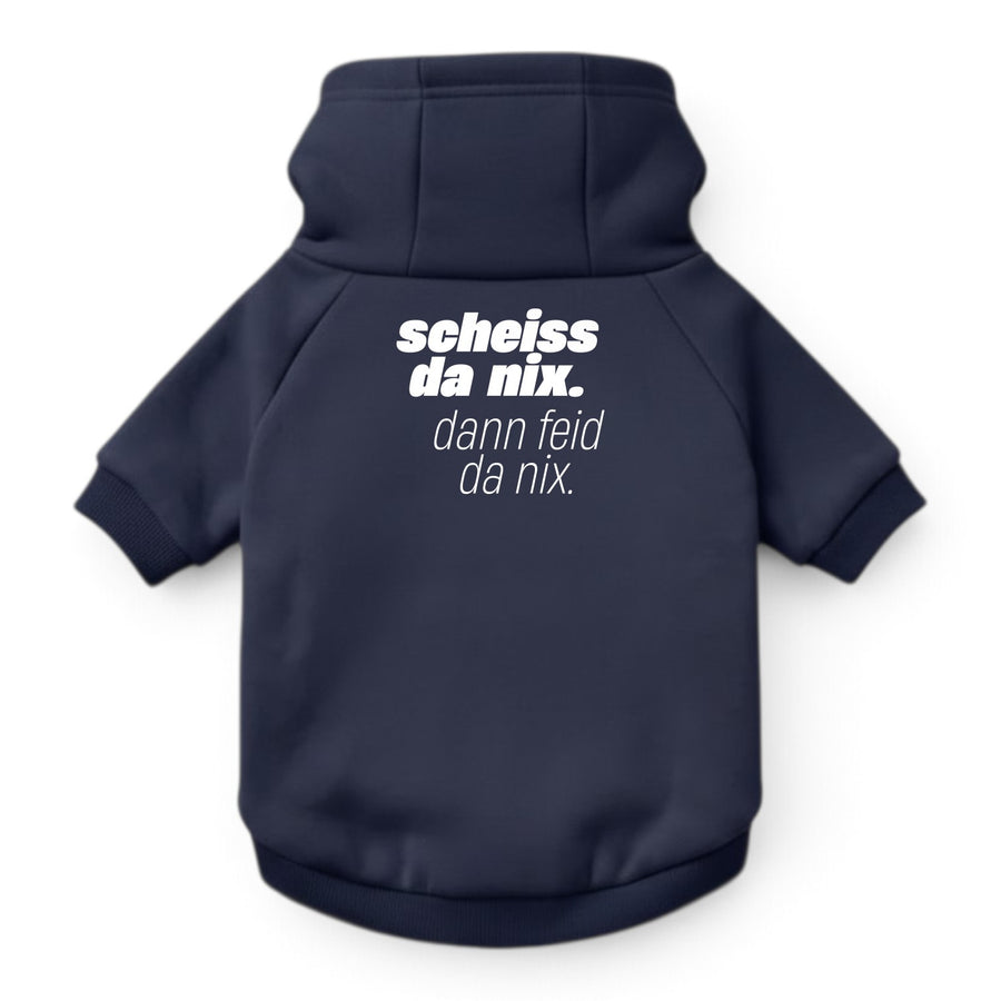 Hunde-Hoodie "Scheiss da nix, dann feid da nix!" navy