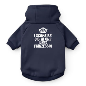 Hunde-Hoodie "Prinzessin" navy