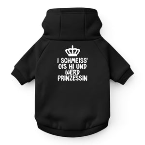Hunde-Hoodie "Prinzessin" schwarz