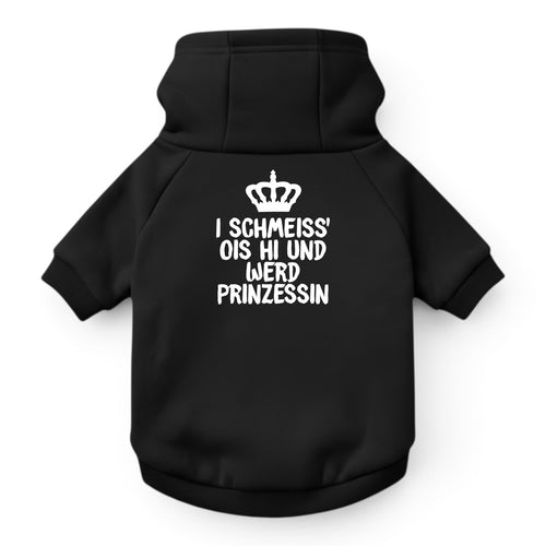 Hunde-Hoodie "Prinzessin" schwarz