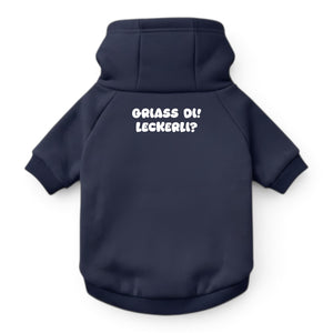 Hunde-Hoodie "Griass di! Leckerli?" navy