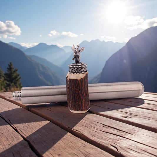 Hirschhorn - Lederhosen - Flachmann "Wolpertinger" - meinherzschlag.de