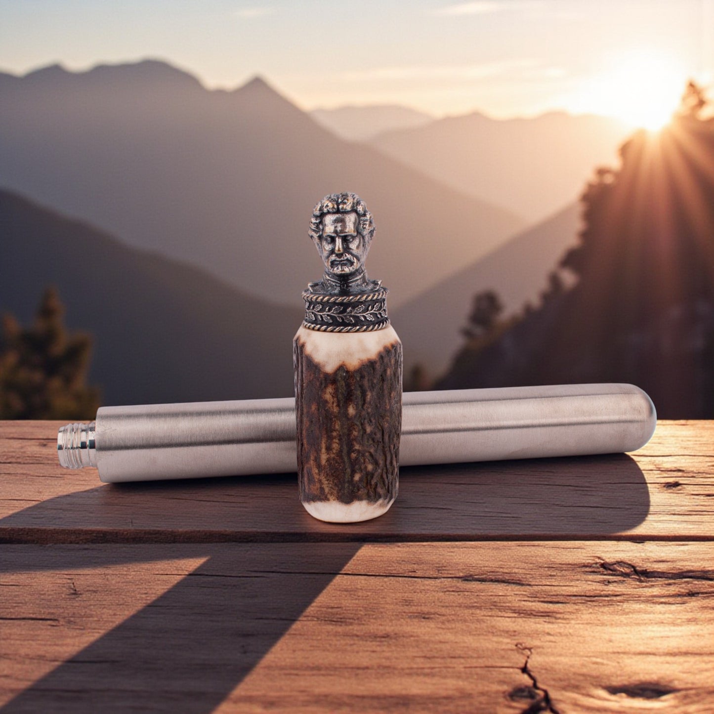 Hirschhorn - Lederhosen - Flachmann "König Ludwig" - meinherzschlag.de