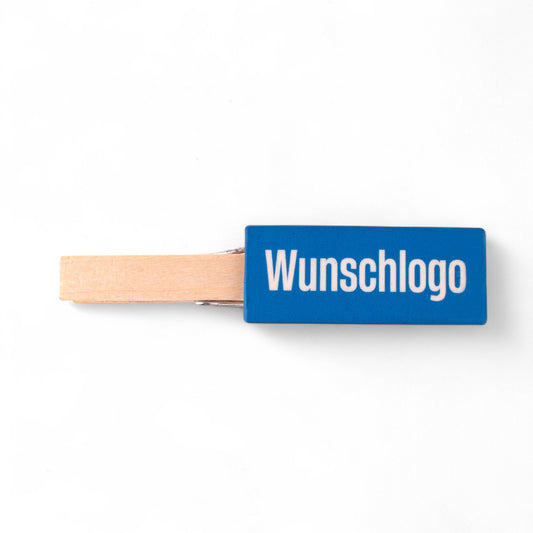 Glupperl/Wäscheklammer "Farbig" mit Logo + Gravur - meinherzschlag.de