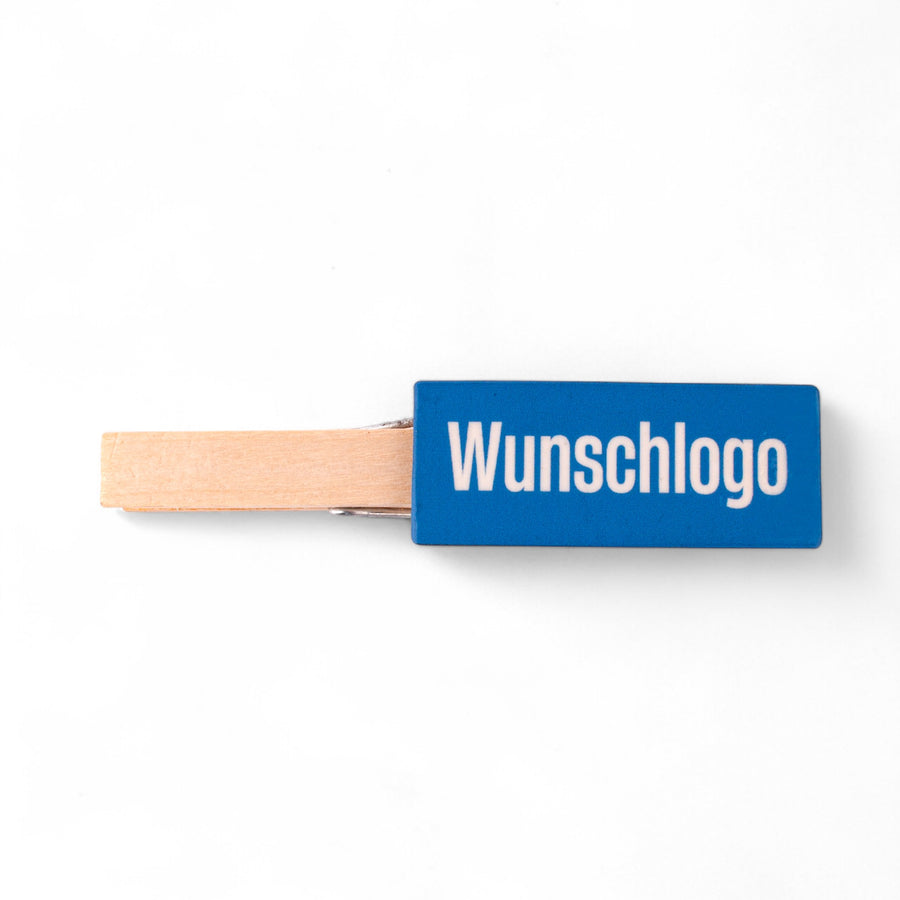 Glupperl/Wäscheklammer "Farbig" mit Logo + Gravur - meinherzschlag.de