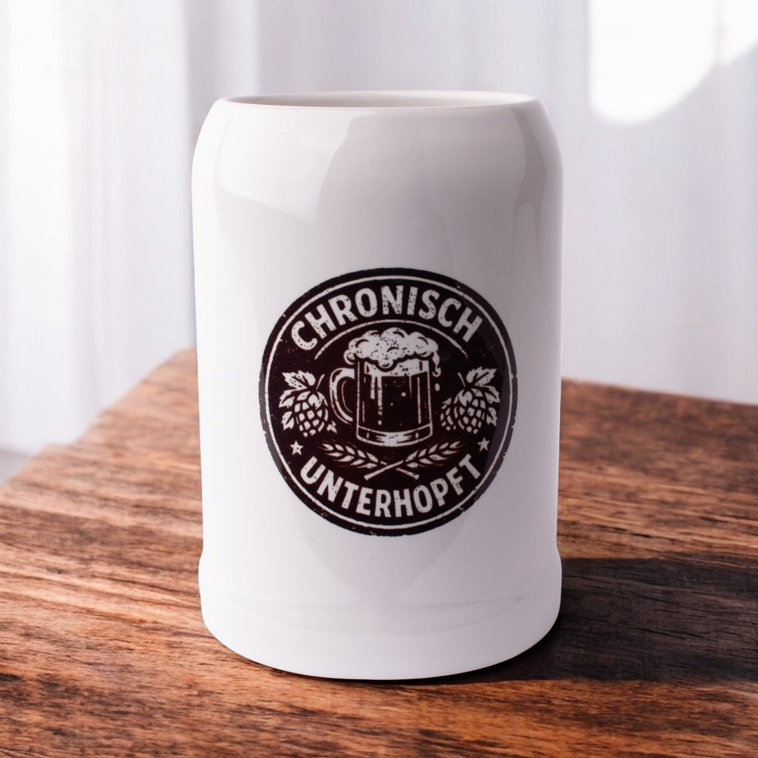 Bierkrug "Unterhopft" - meinherzschlag.de