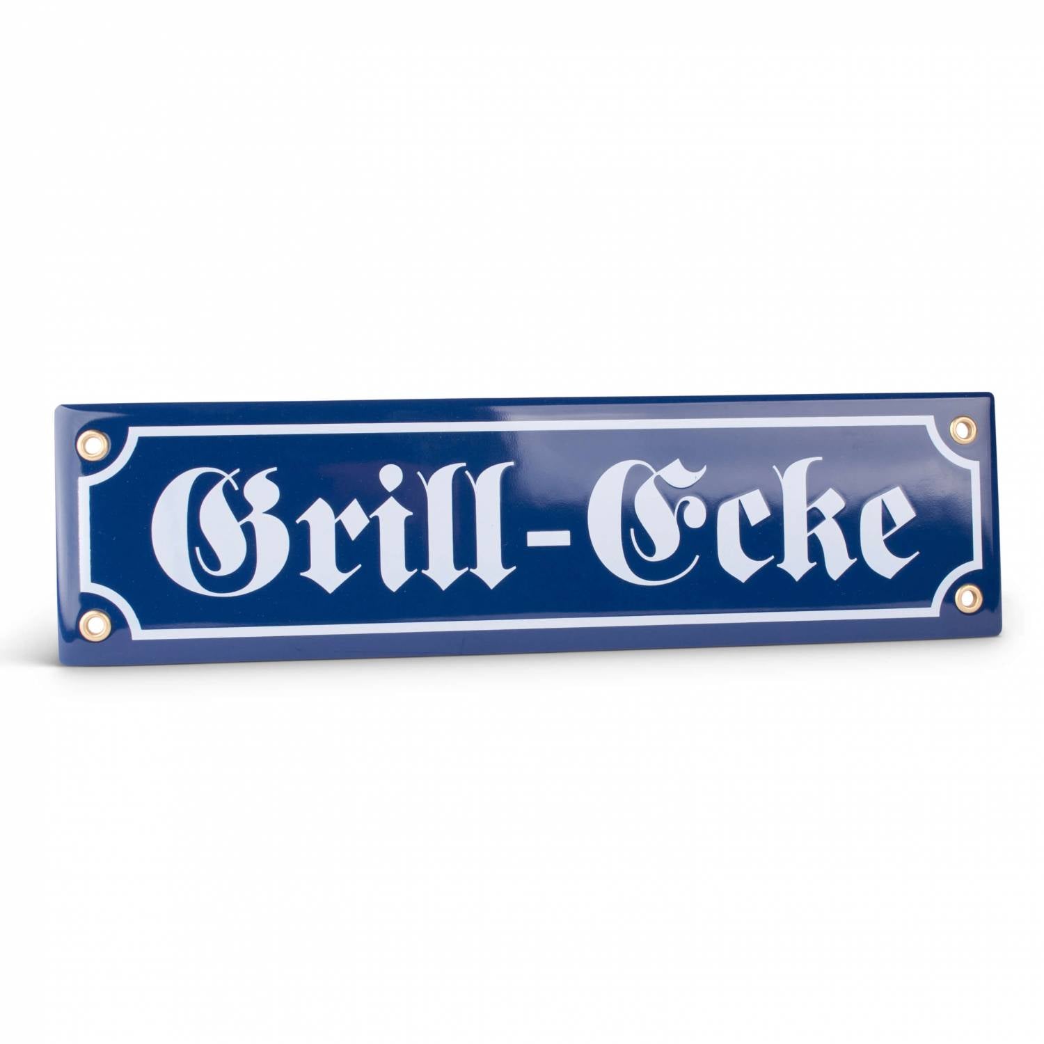 Emaille - Schild "Grill - Ecke" - meinherzschlag.de