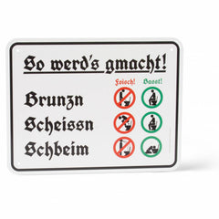 Blechschild "Scheisshausregeln"