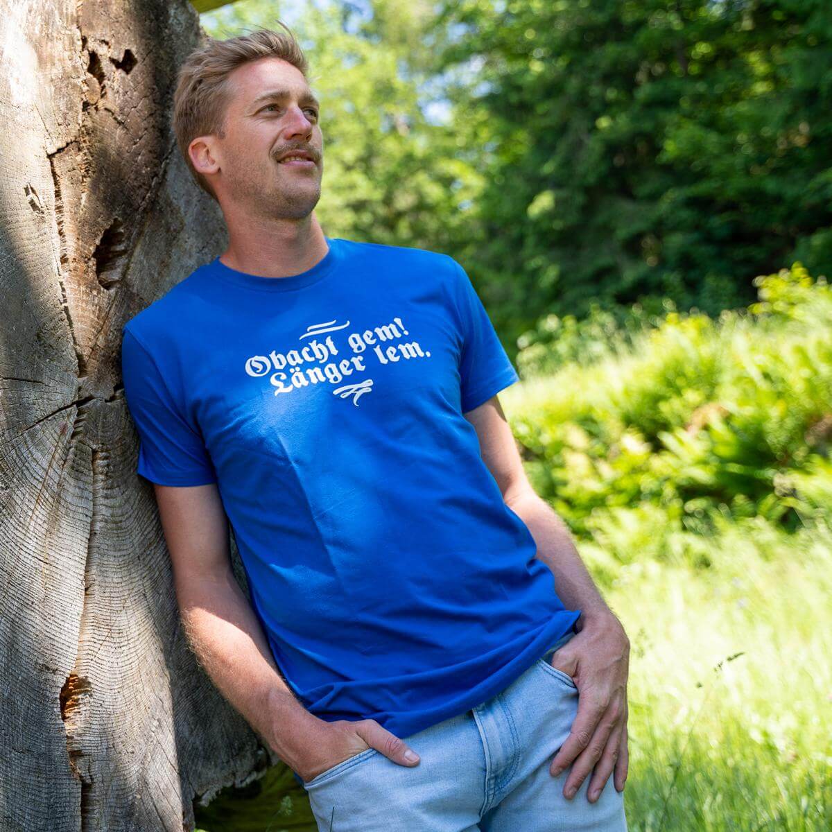 Herren - Shirt "Obacht gem. Länger lem." - meinherzschlag.de