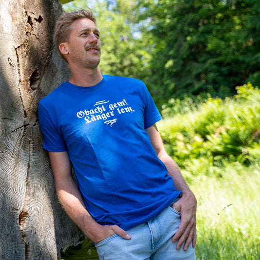 Herren - Shirt "Obacht gem. Länger lem." - meinherzschlag.de
