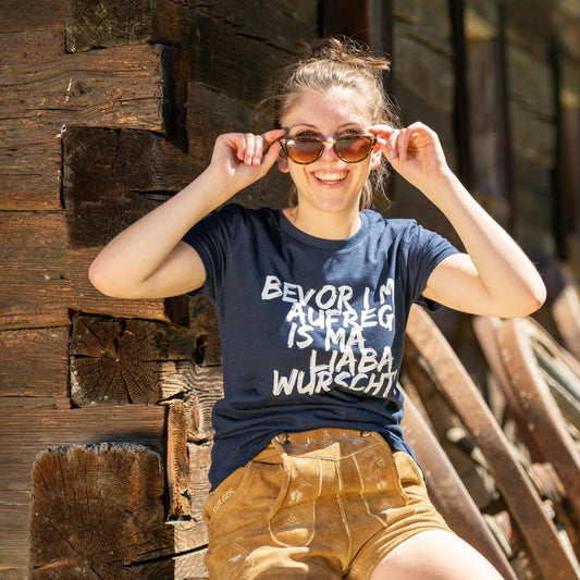 Damen - Shirt "Bevor i mi aufreg ..." - meinherzschlag.de