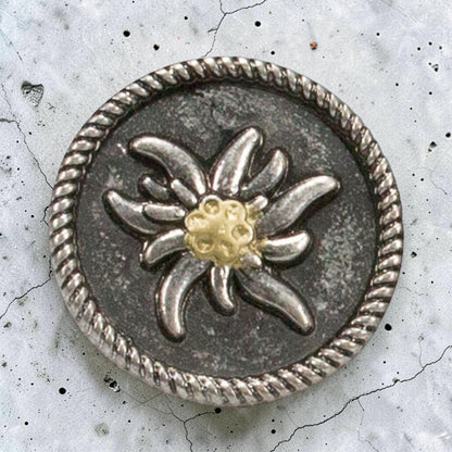 Ansteck-Pin "Edelweiß" rund
