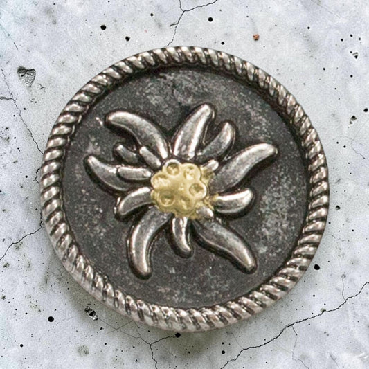 Ansteck-Pin "Edelweiß" rund