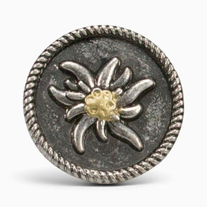 Ansteck-Pin "Edelweiß" rund