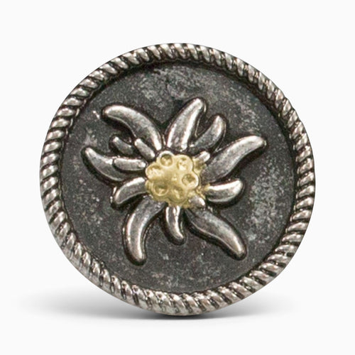Ansteck-Pin "Edelweiß" rund