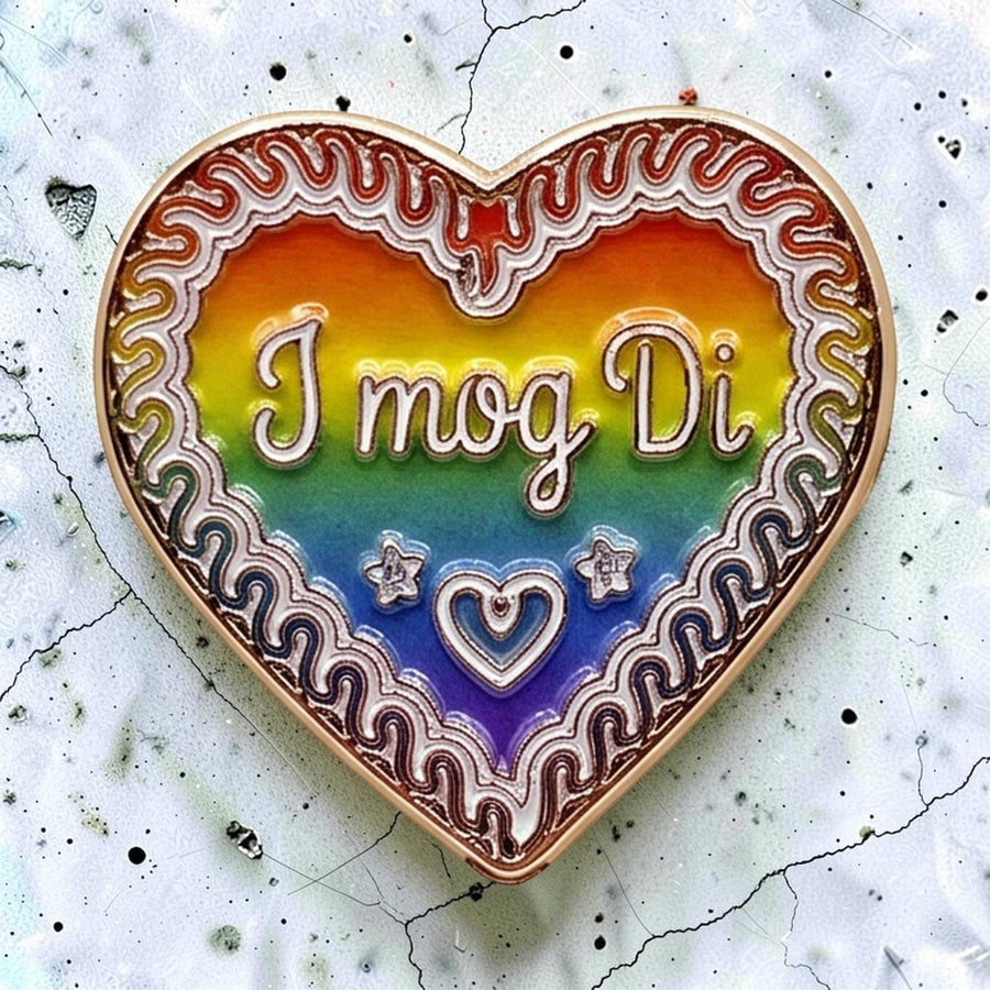 Ansteck-Pin "Regenbogen-Herzerl"