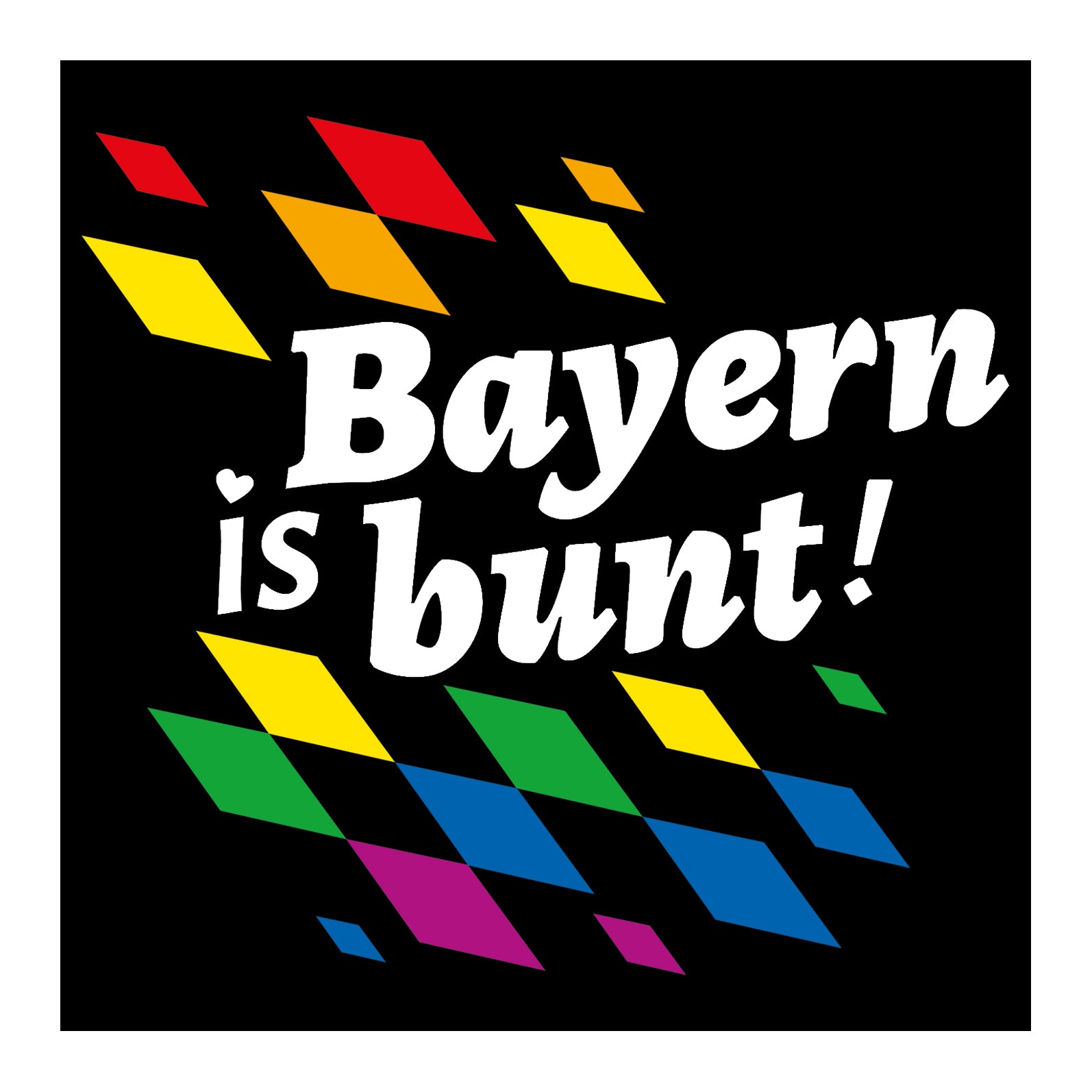 Aufkleber "Bayern is bunt!" - meinherzschlag.de