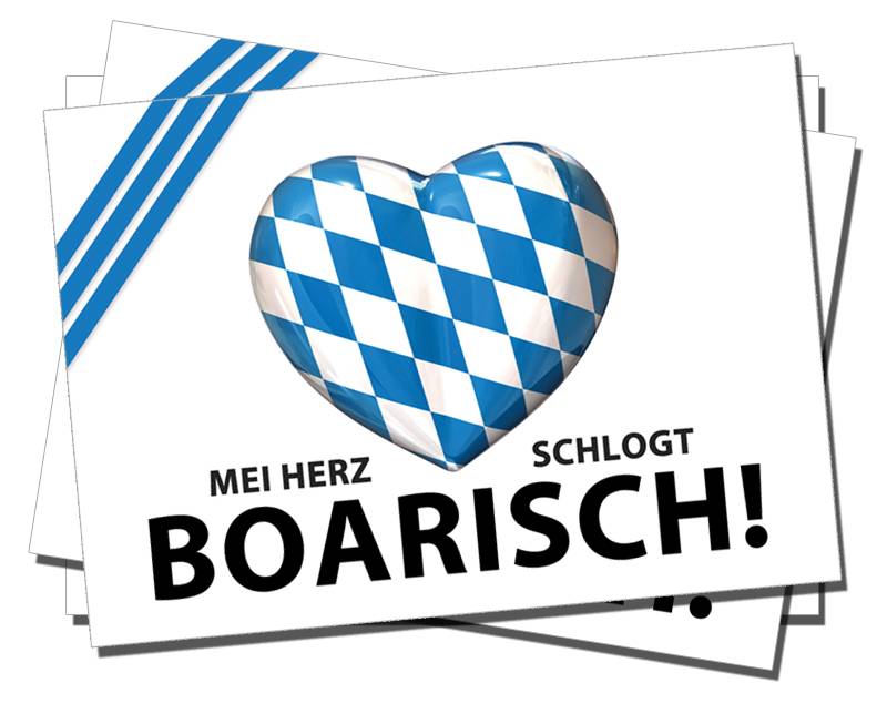 Aufkleber "Mei Herz schlogt boarisch!" - meinherzschlag.de