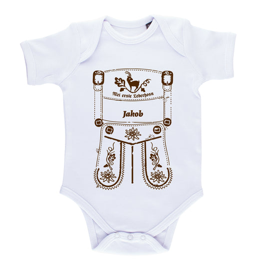 Baby Body Lederhose mit Wunschname - meinherzschlag.de