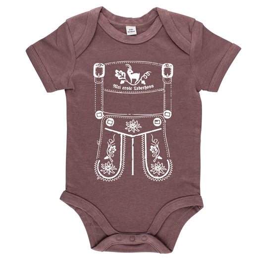 Baby Body Lederhose "Mei erste Lederhosn" - meinherzschlag.de
