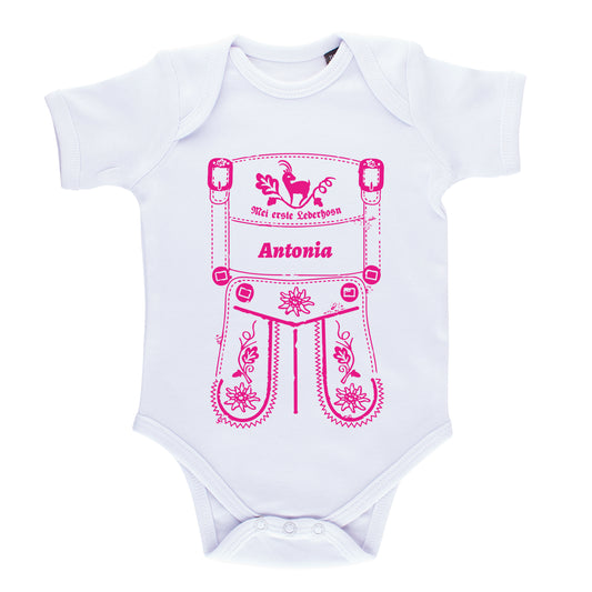 Baby Body Lederhose mit Wunschname - meinherzschlag.de