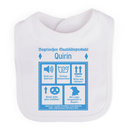 Baby Lätzchen "Bayrisches Qualitätsprodukt" mit Wunschname - meinherzschlag.de