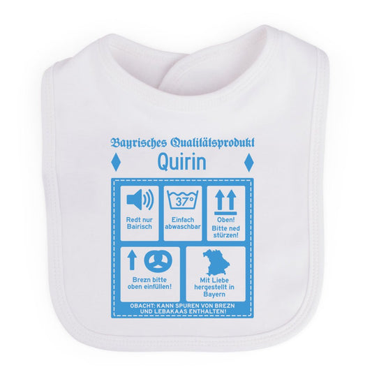 Baby Lätzchen "Bayrisches Qualitätsprodukt" mit Wunschname - meinherzschlag.de