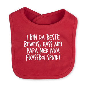 Babylätzchen "Fuassboi spuid!" - meinherzschlag.de