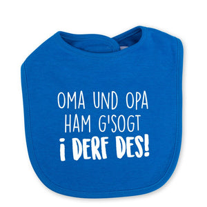 Babylätzchen "I derf des!" - meinherzschlag.de