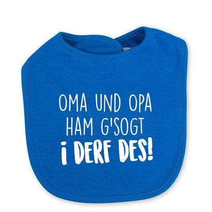 Babylätzchen "I derf des!" - meinherzschlag.de