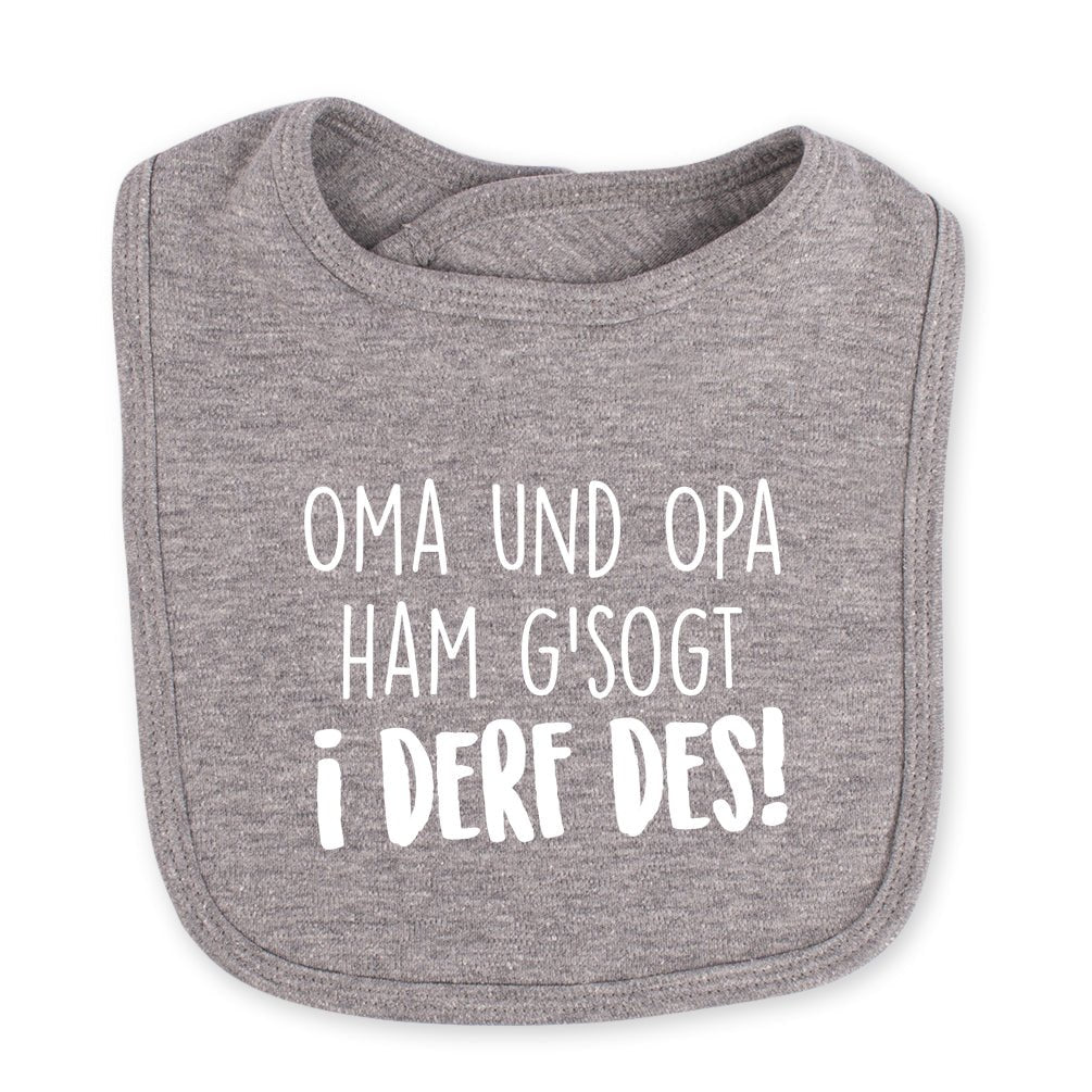 Babylätzchen "I derf des!" - meinherzschlag.de