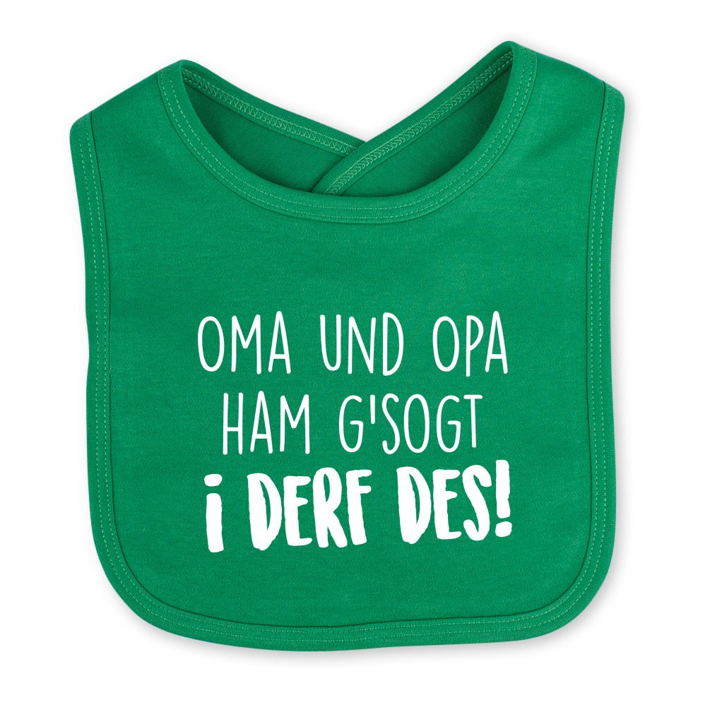 Babylätzchen "I derf des!" - meinherzschlag.de