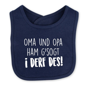 Babylätzchen "I derf des!" - meinherzschlag.de
