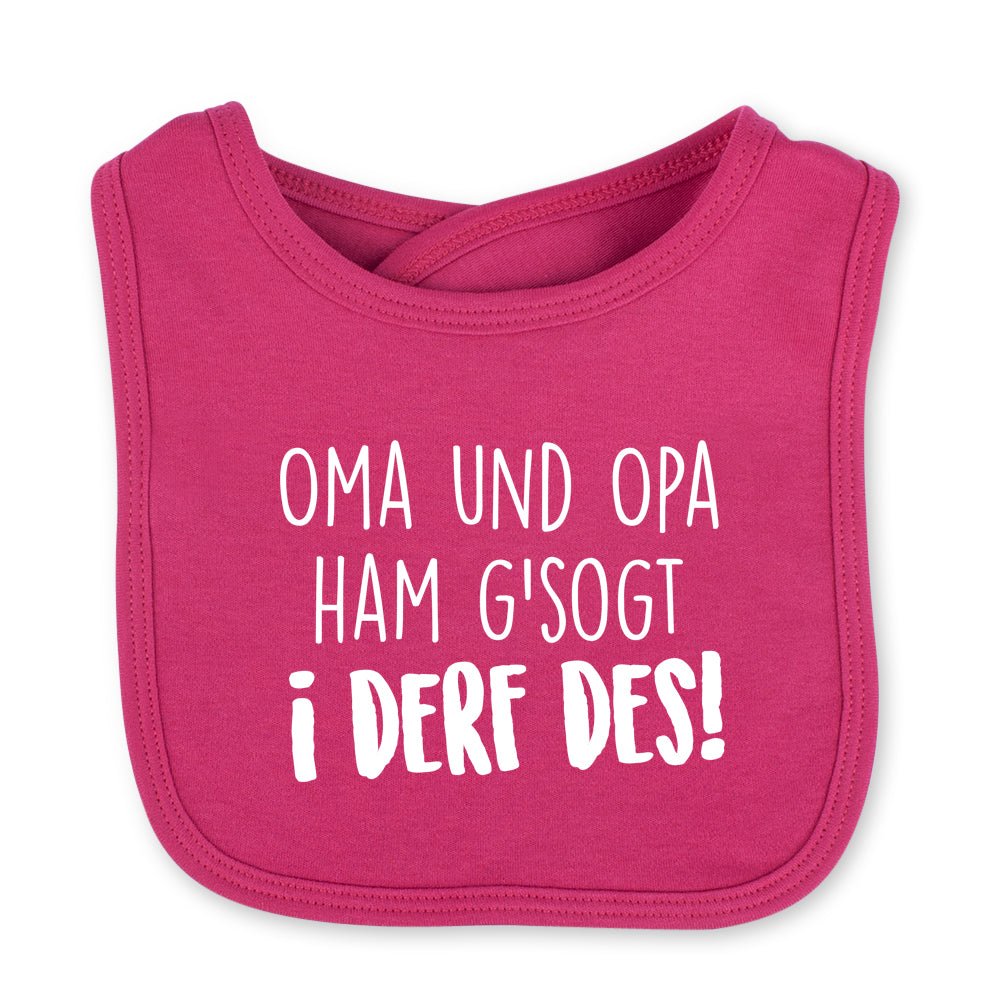 Babylätzchen "I derf des!" - meinherzschlag.de