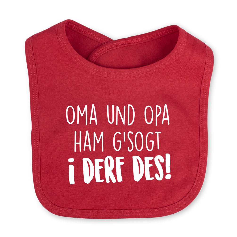 Babylätzchen "I derf des!" - meinherzschlag.de