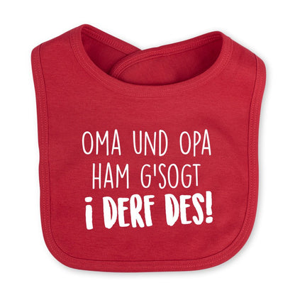 Babylätzchen "I derf des!" - meinherzschlag.de