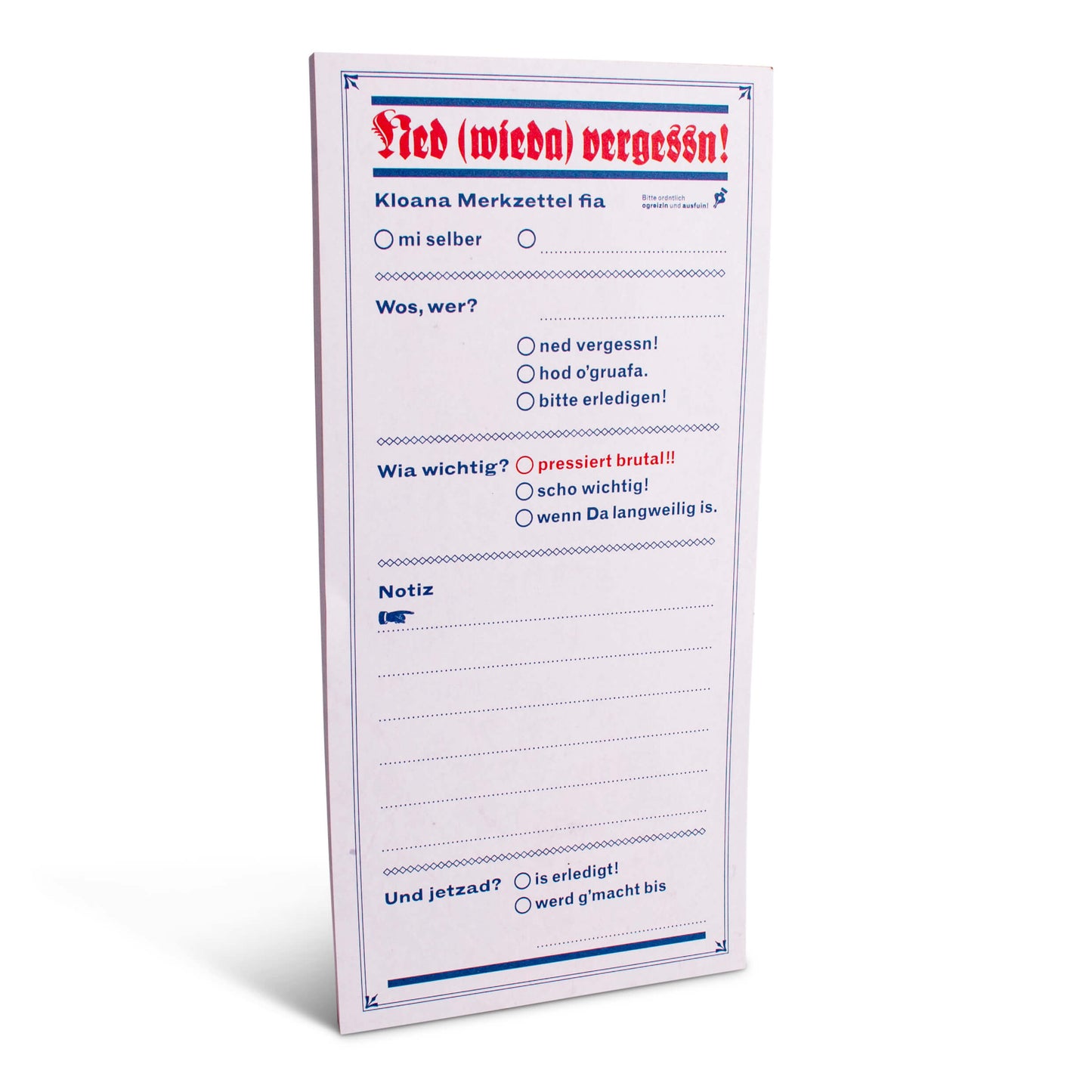 Bayerischer Notizblock "Kloana Merkzettel" - meinherzschlag.de