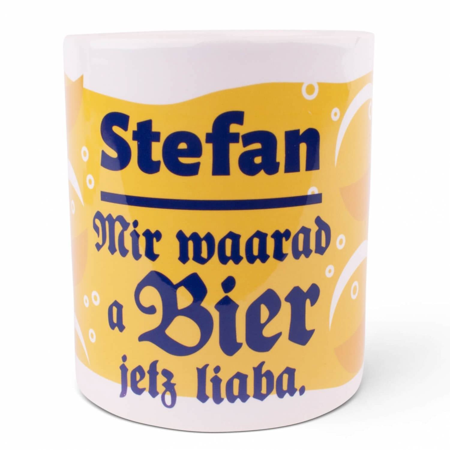 Tasse "Bier waarad ma jetz liaba" mit Wunschname - meinherzschlag.de