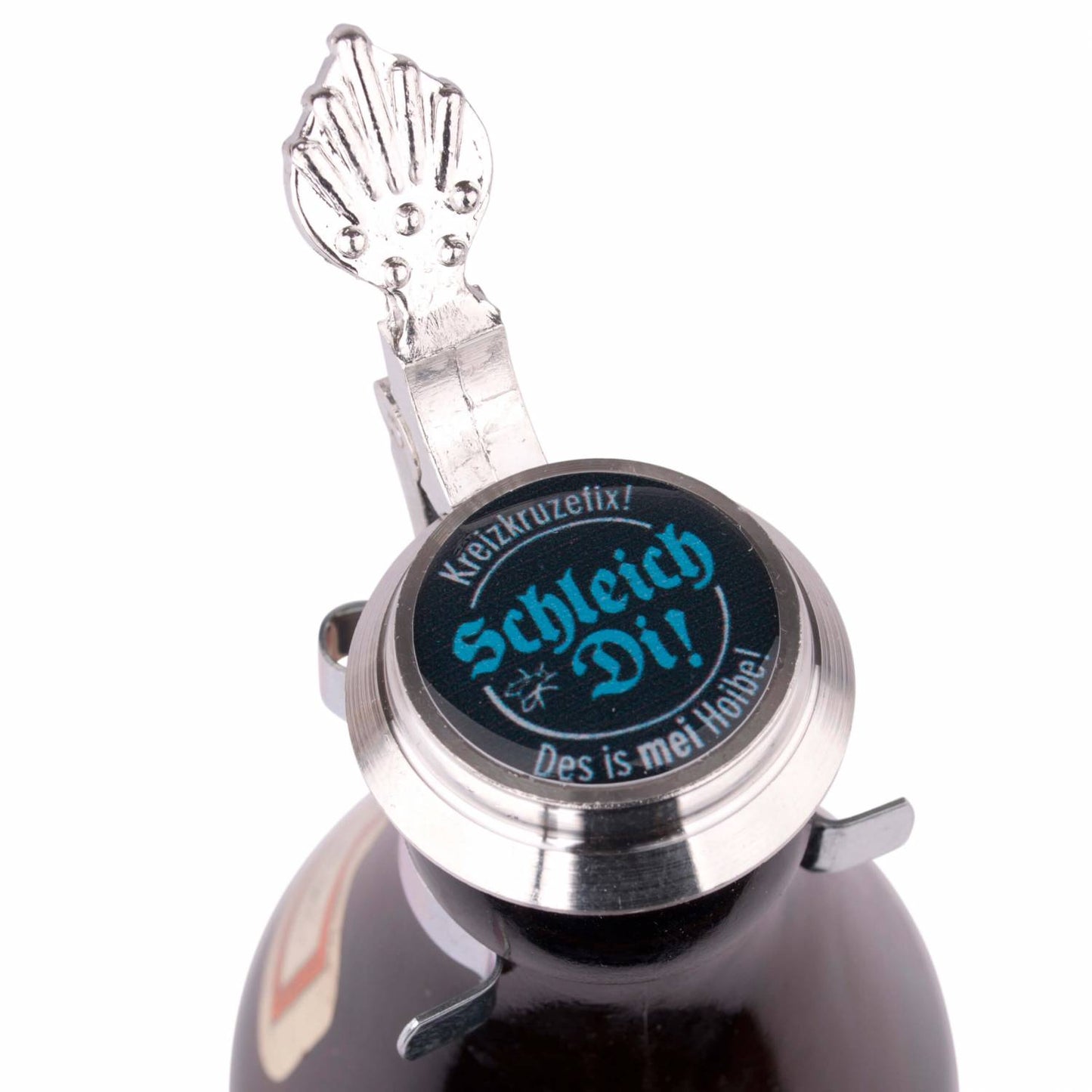 Bierflaschen Zinndeckel "Schleich di!" - meinherzschlag.de
