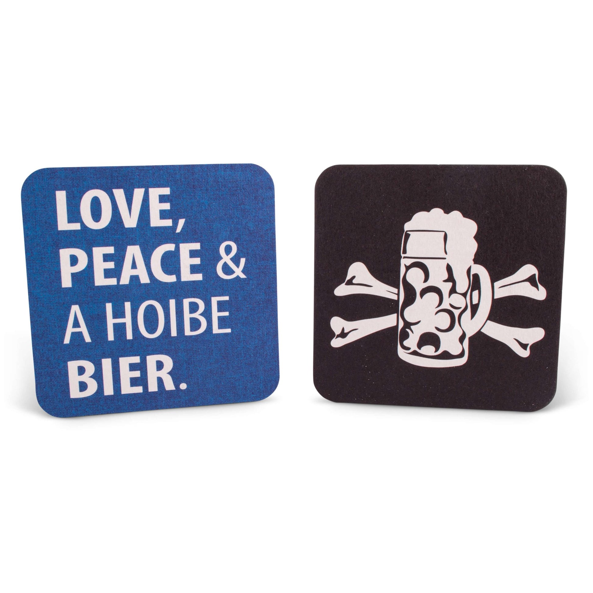 Bierfuizl "Love, Peace & A Hoibe Bier" (10 Stück) - meinherzschlag.de