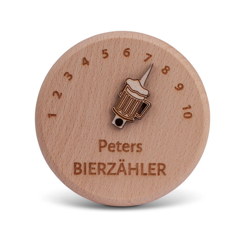 Bierglasdeckel "Bierzähler" mit Wunschname - meinherzschlag.de