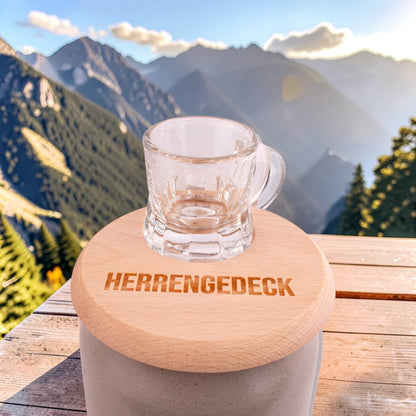 Bierglasdeckel mit Schnapsglasl "Herrengedeck"