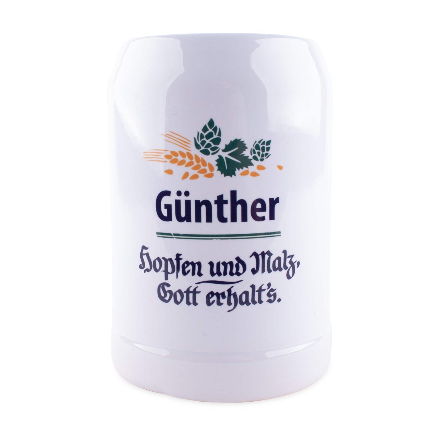 Bierkrug "Hopfen & Malz" mit Wunschname - meinherzschlag.de