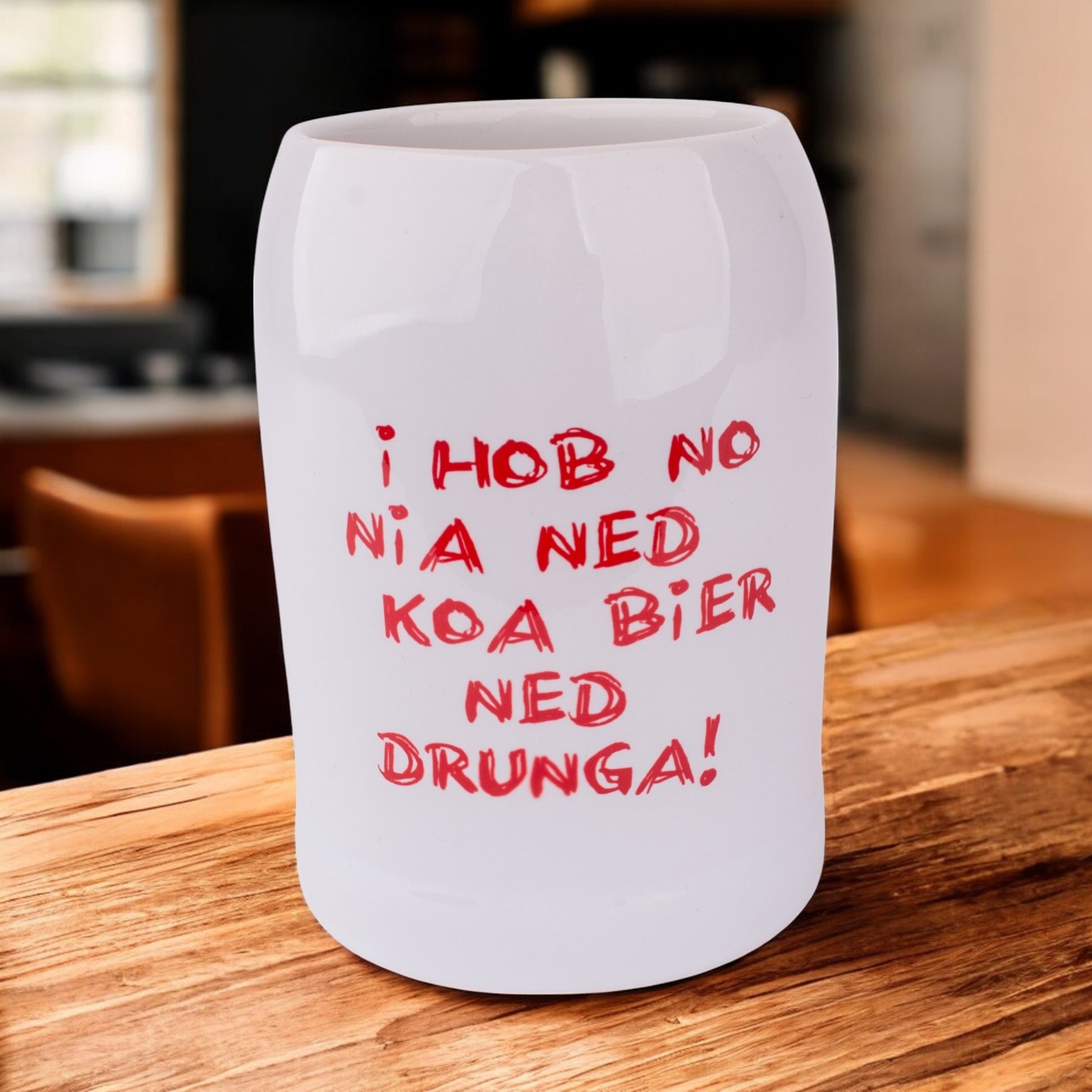 Bierkrug "Koa Bier ned drunga" - meinherzschlag.de