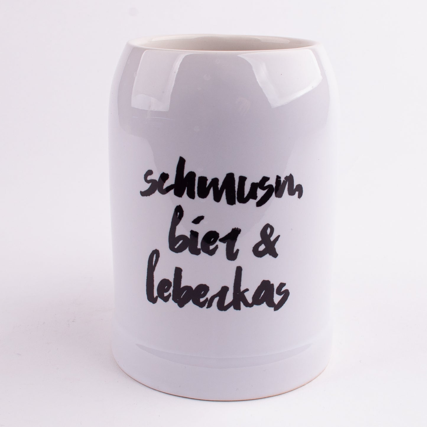 Bierkrug "schmusn, bier & leberkas" - meinherzschlag.de