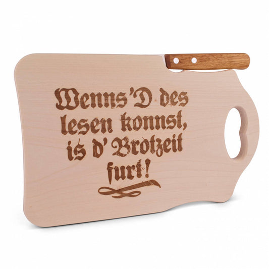 Brotzeitbrettl "d'Brotzeit is furt!" - meinherzschlag.de