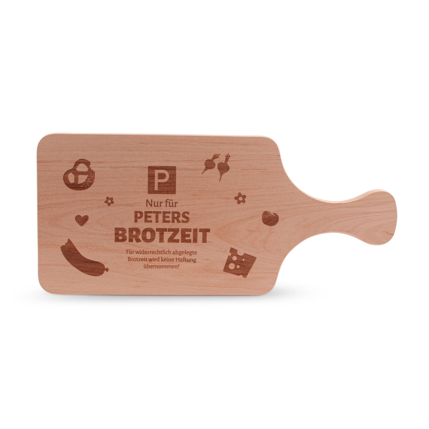 Griff - Brotzeitbrettl "Brotzeit - Parkplatz" mit Wunschname - meinherzschlag.de