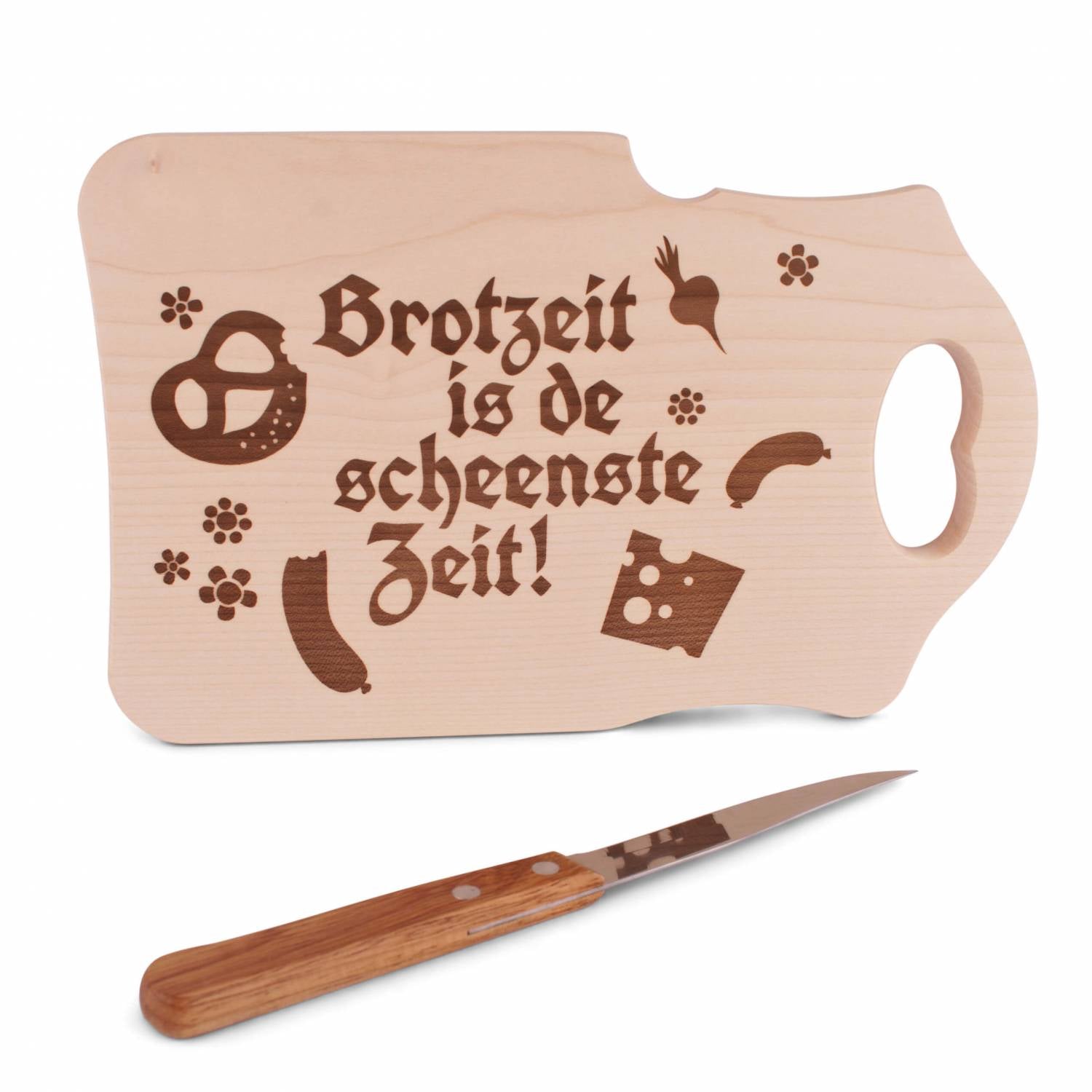 Brotzeitbrettl "Brotzeit is de scheenste Zeit" - meinherzschlag.de